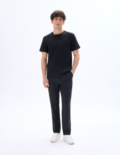 Celio* Solid Regular Fit Cotton Black T-Shirt