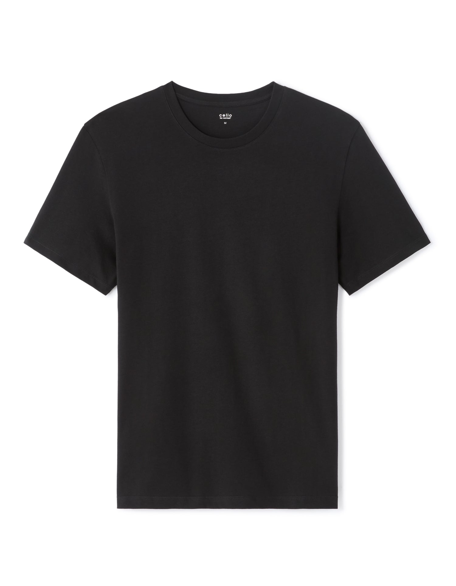Slim Fit 100% Cotton Crew Neck T-Shirt - Black