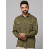 Celio* Solid Regular Fit Cotton Green Shirt