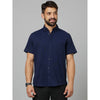 Celio* Solid Regular Fit Cotton Navy Blue Shirt