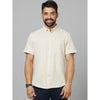Celio* Solid Slim Fit Cotton Off White Shirt