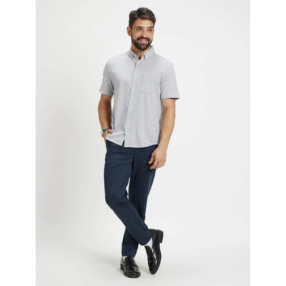 Grey Solid Cotton Shirt