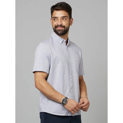 Grey Solid Cotton Shirt