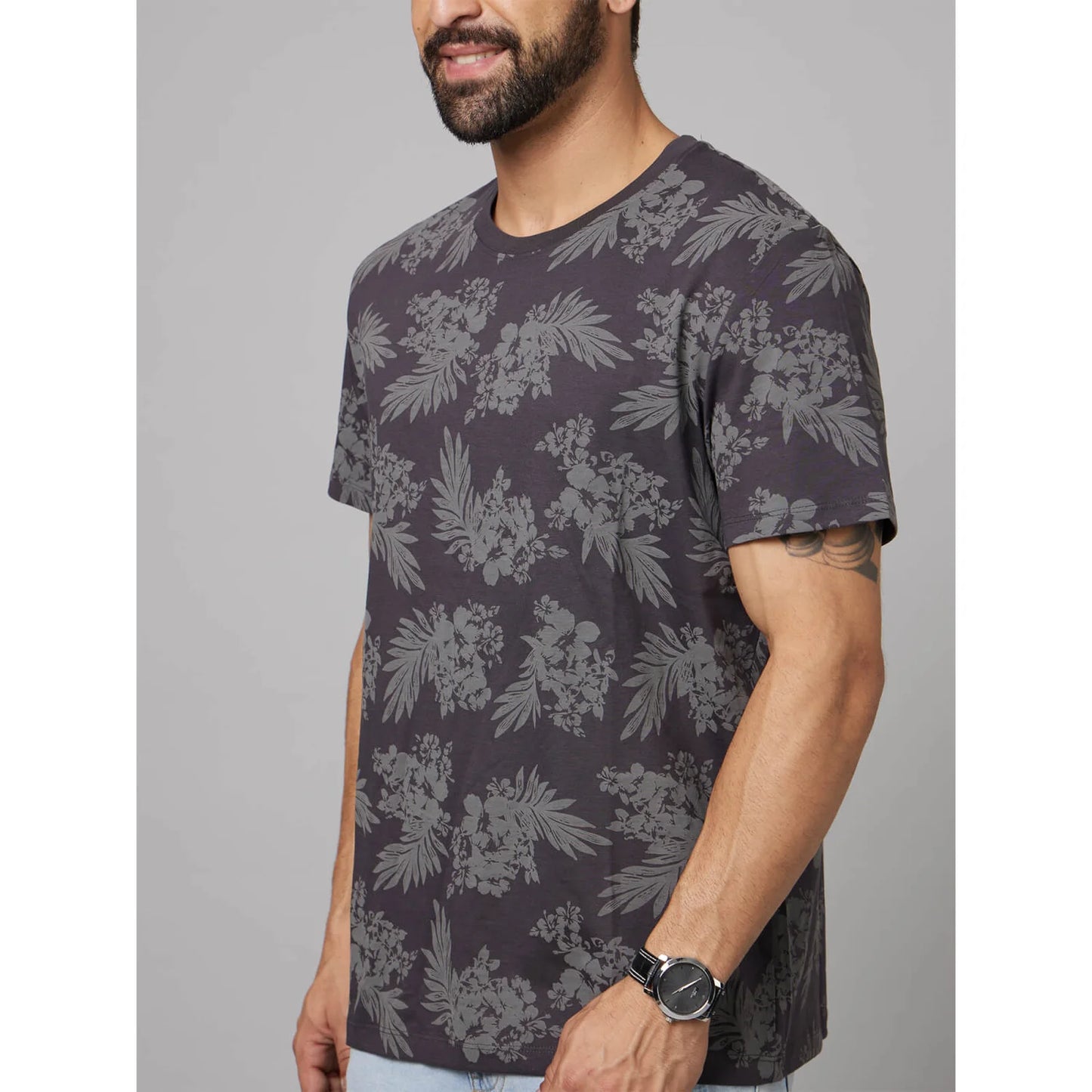 Multi Tropical Printed Cotton T-shirt