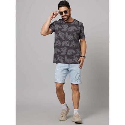 Multi Tropical Printed Cotton T-shirt