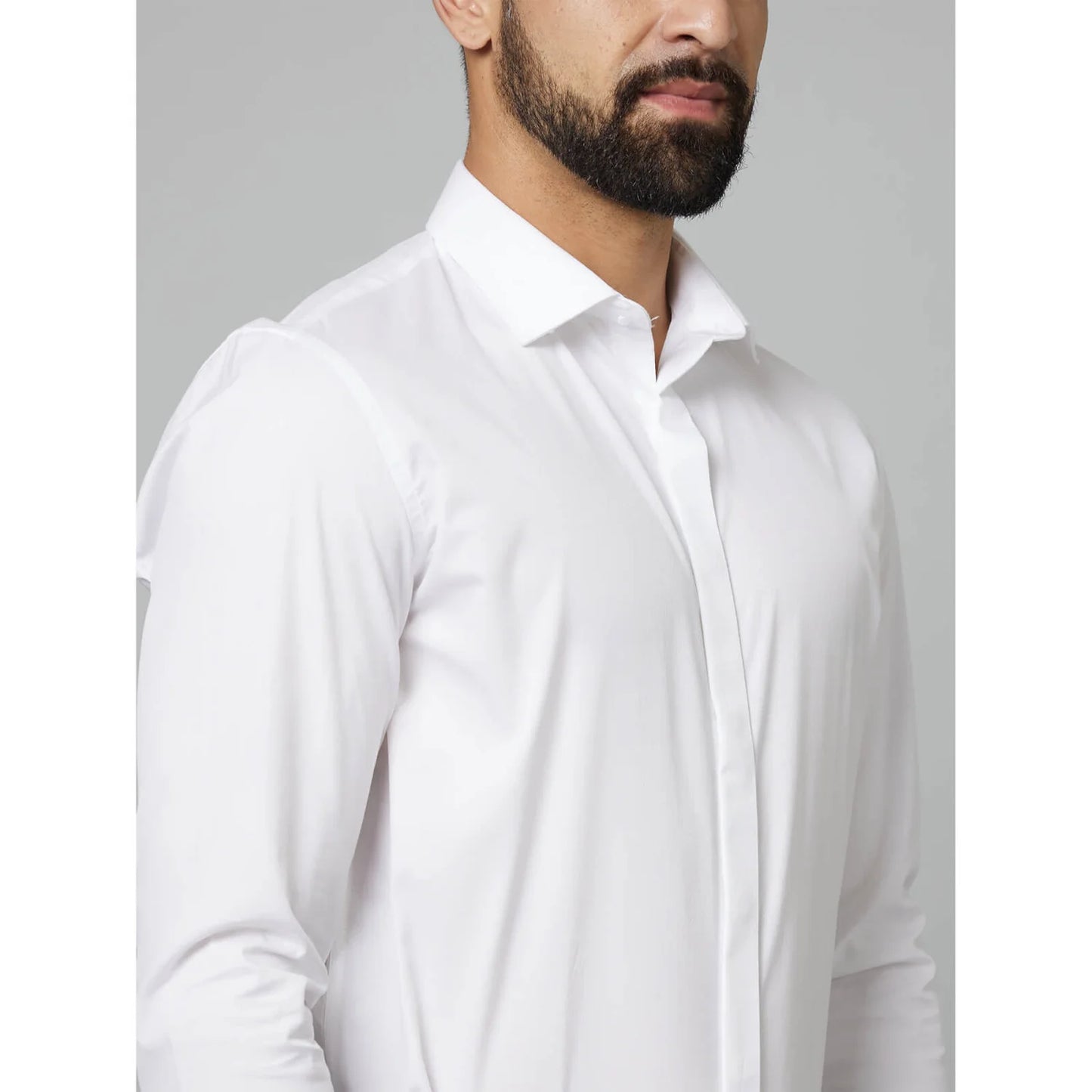 White Solid Cotton Shirt