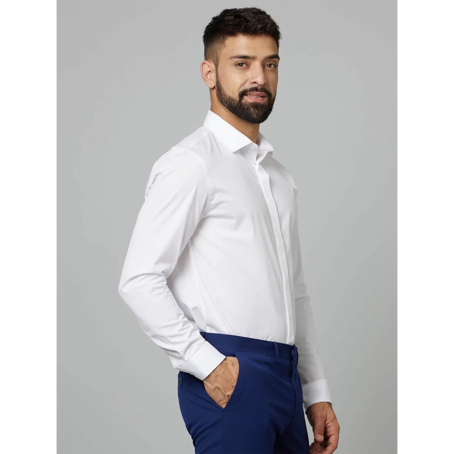 White Solid Cotton Shirt