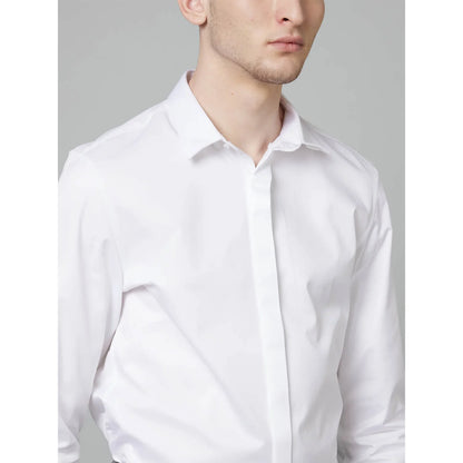 White Solid Cotton Shirt