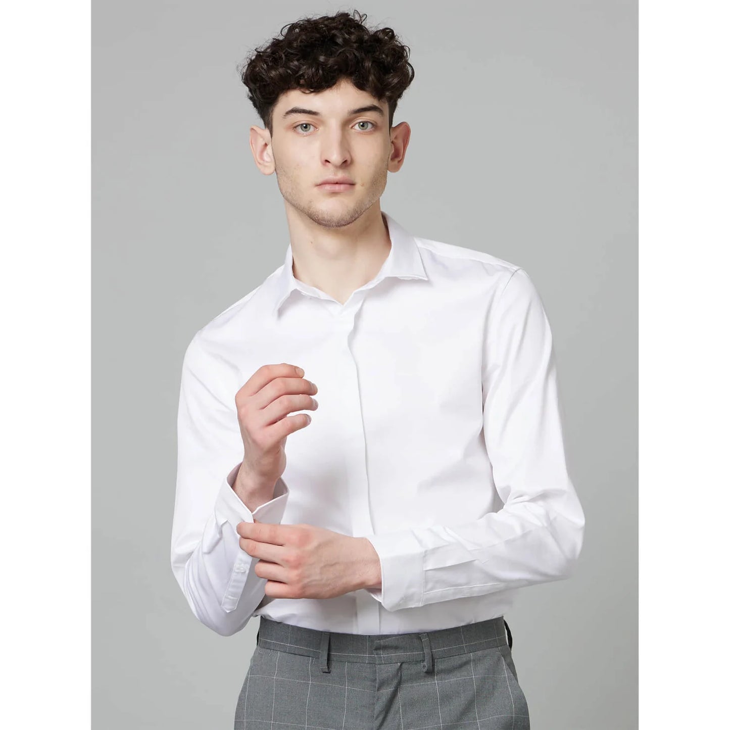 White Solid Cotton Shirt