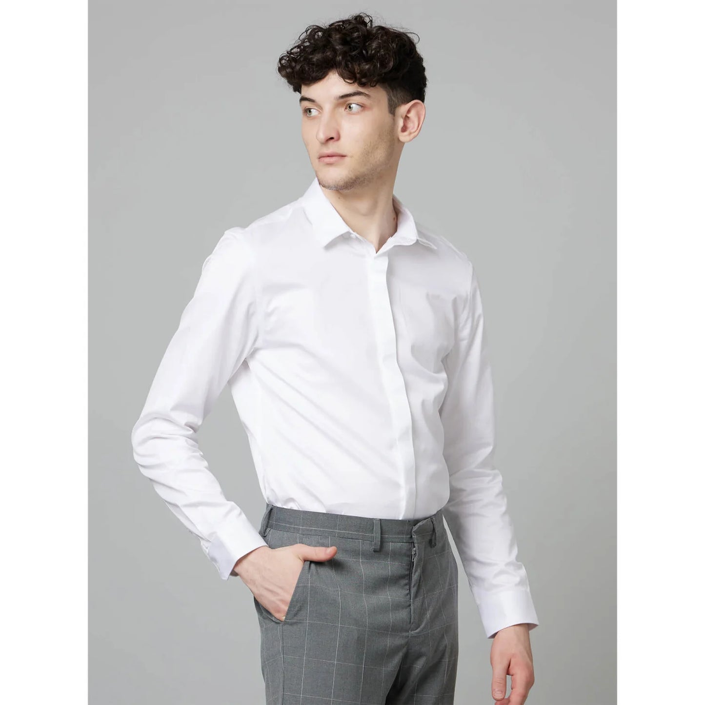 White Solid Cotton Shirt