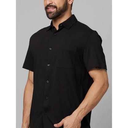 Black Solid Cotton Shirt