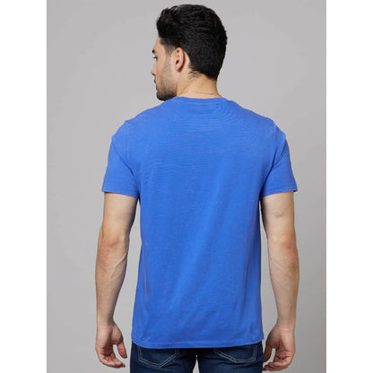 Blue Graphic Printed Cotton T-shirt