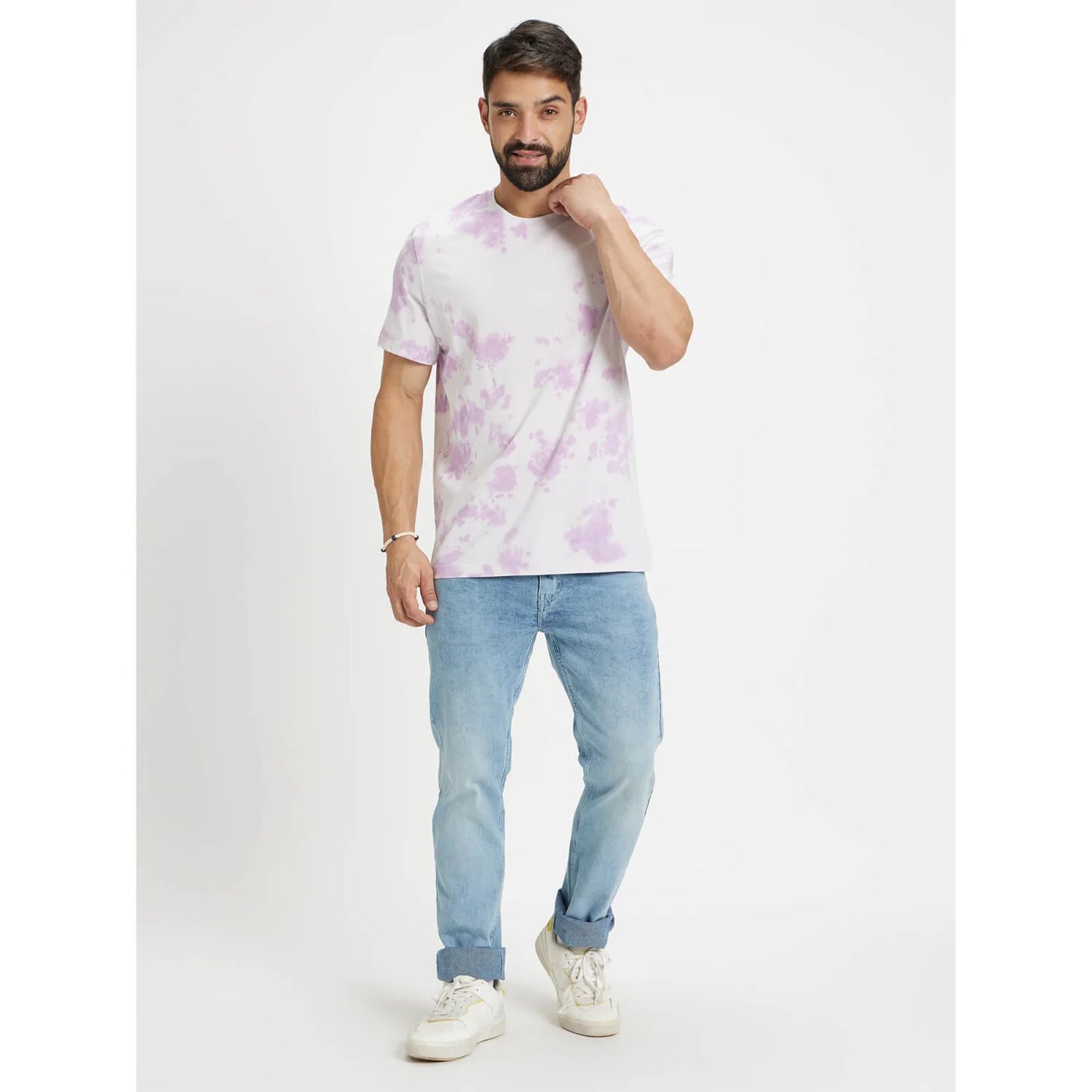 White Abstract Cotton T-shirt