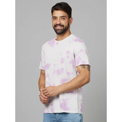 White Abstract Cotton T-Shirt