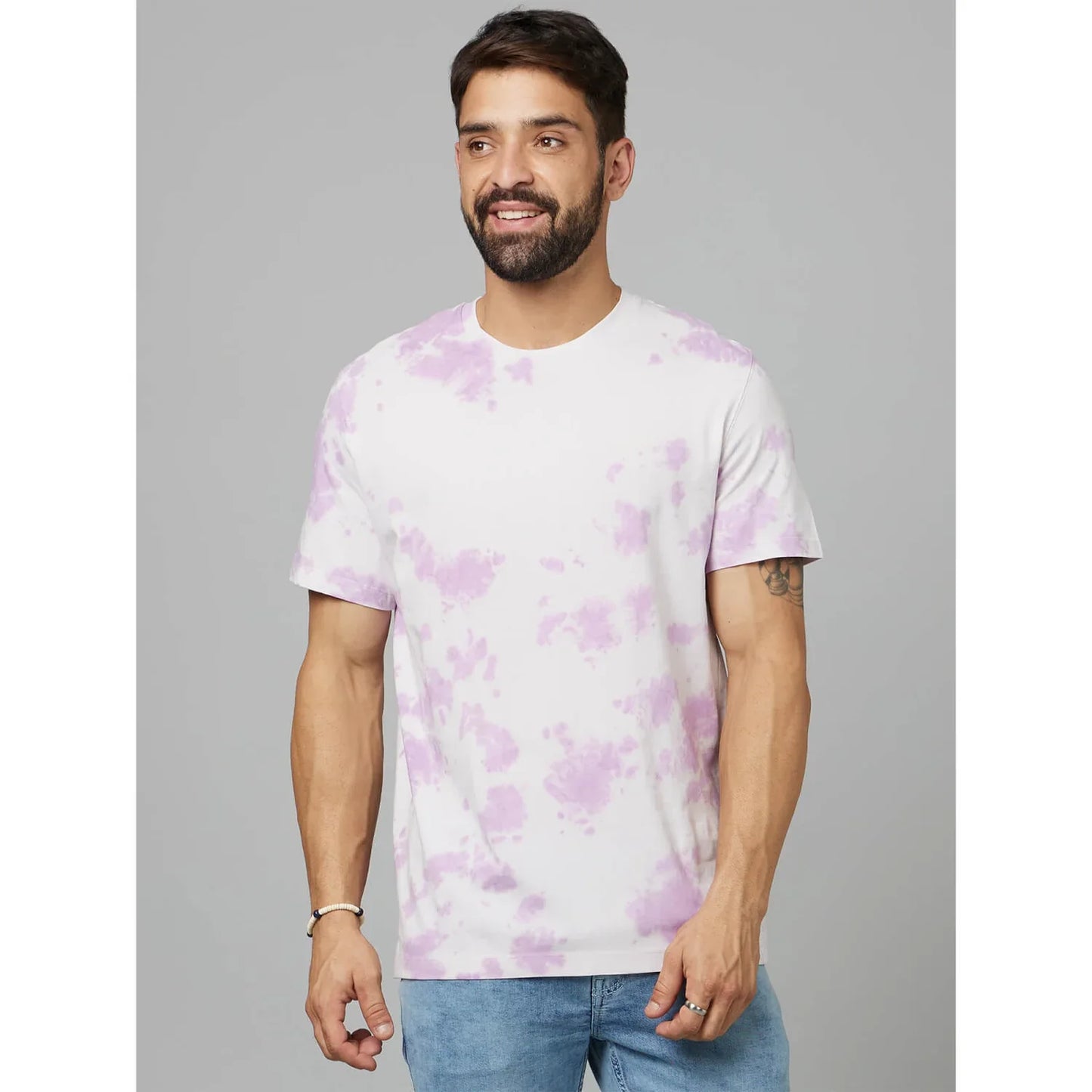 White Abstract Cotton T-Shirt