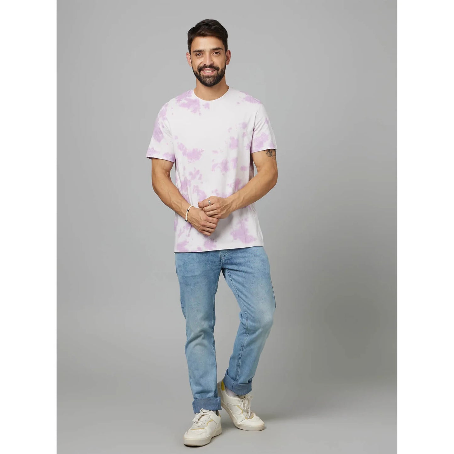 White Abstract Cotton T-shirt