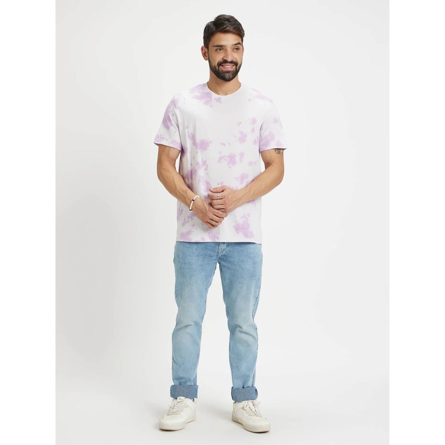 White Abstract Cotton T-shirt