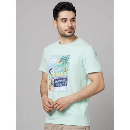 Green Graphic Printed Cotton T-shirt