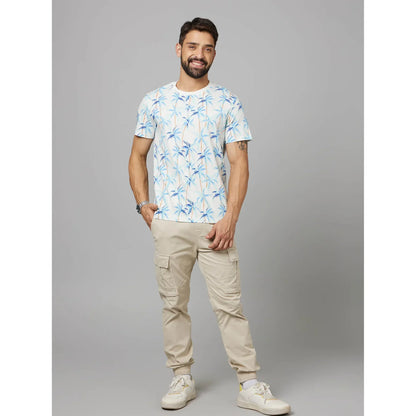 White Floral Cotton T-Shirt