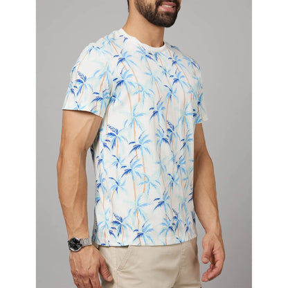 White Floral Cotton T-shirt