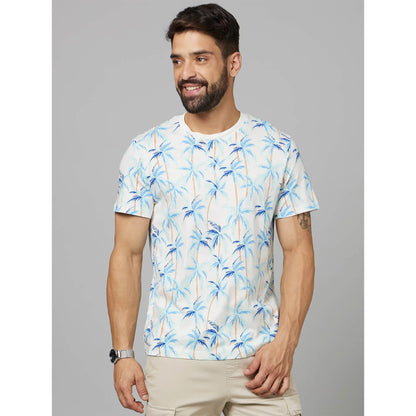 White Floral Cotton T-shirt