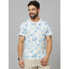 Celio* Floral Regular Fit Cotton White T-Shirt