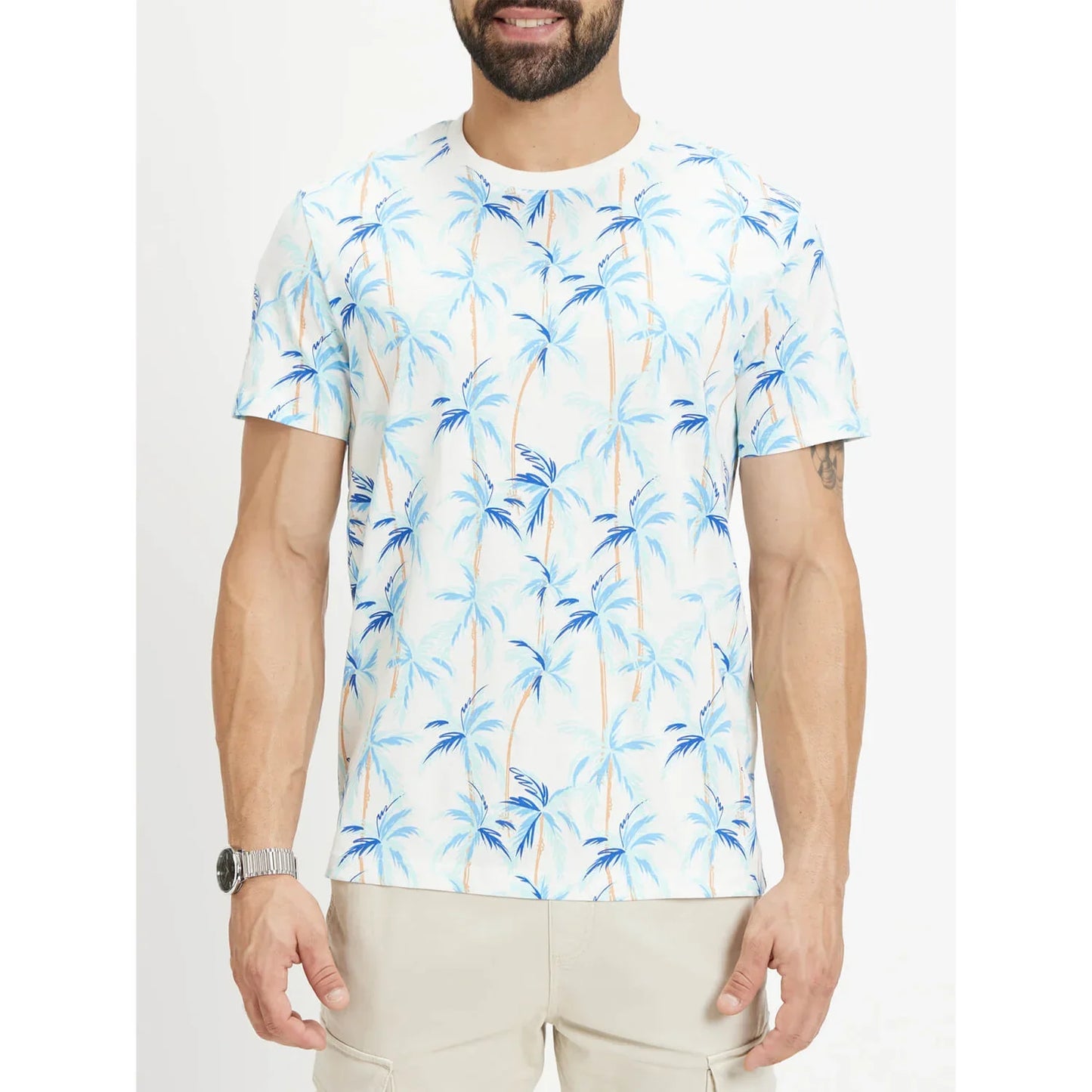 White Floral Cotton T-Shirt