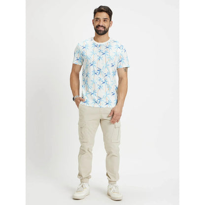 White Floral Cotton T-Shirt