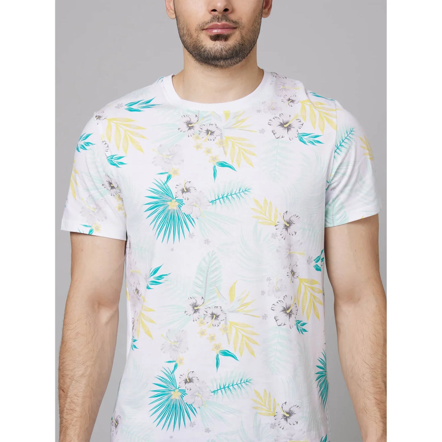 White Floral Cotton T-shirt