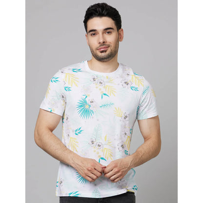 White Floral Cotton T-shirt