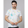 Celio* Floral Regular Fit Cotton White T-Shirt
