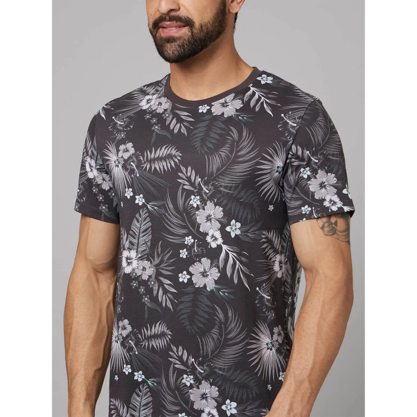 Multi Tropical Printed Cotton T-shirt