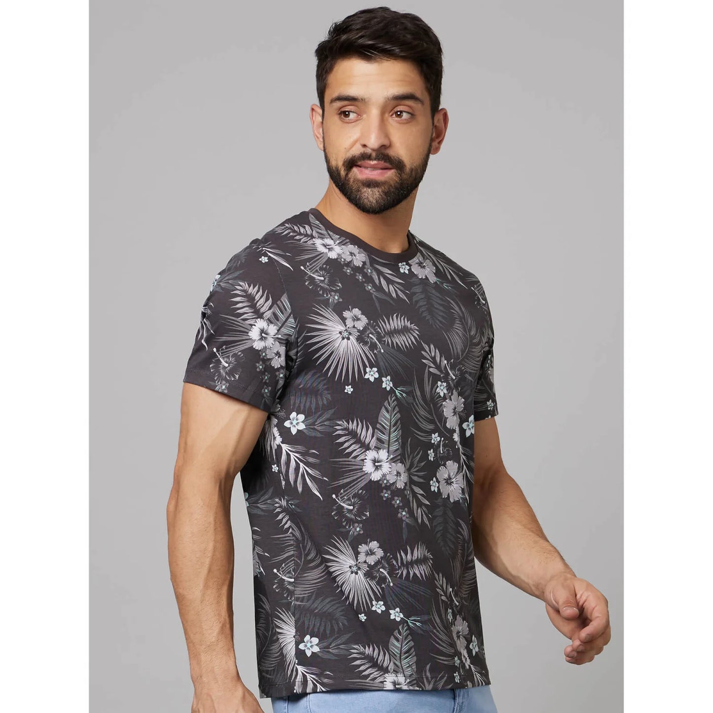 Multi Tropical Printed Cotton T-shirt