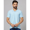Celio* Solid Regular Fit Cotton Blue T-Shirt