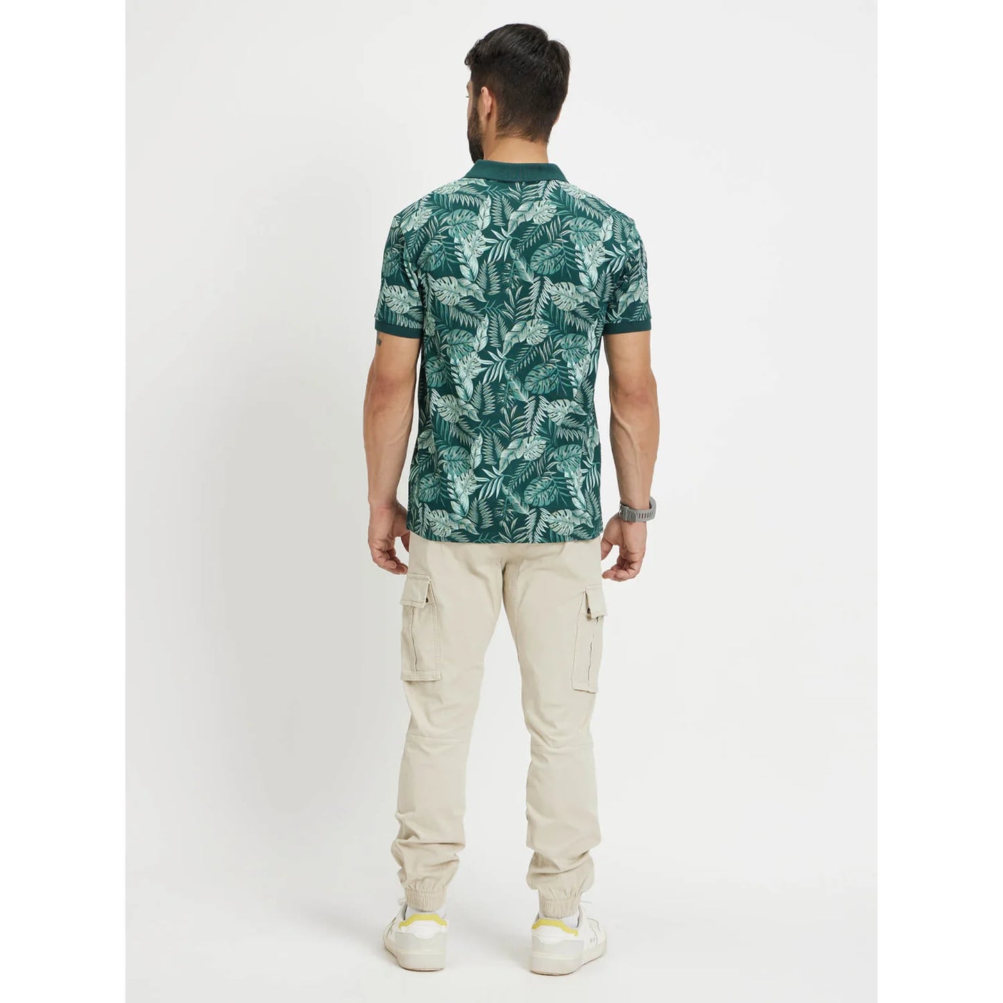 Green Printed Cotton Polo