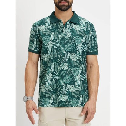 Green Printed Cotton Polo