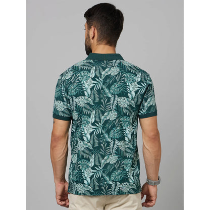 Green Printed Cotton Polo