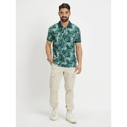 Green Printed Cotton Polo