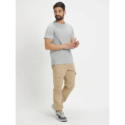 Grey Solid Cotton T-Shirt