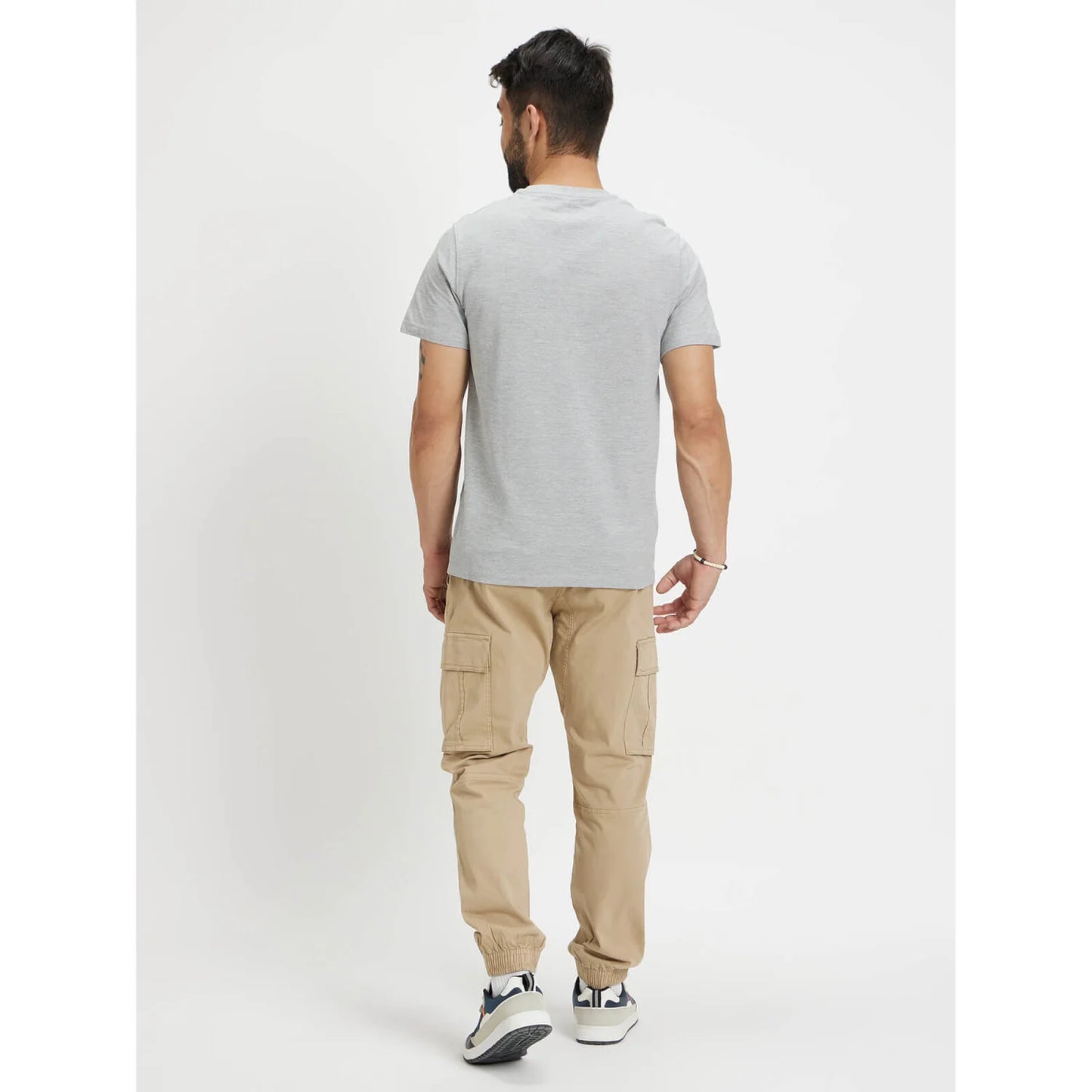 Grey Solid Cotton T-shirt