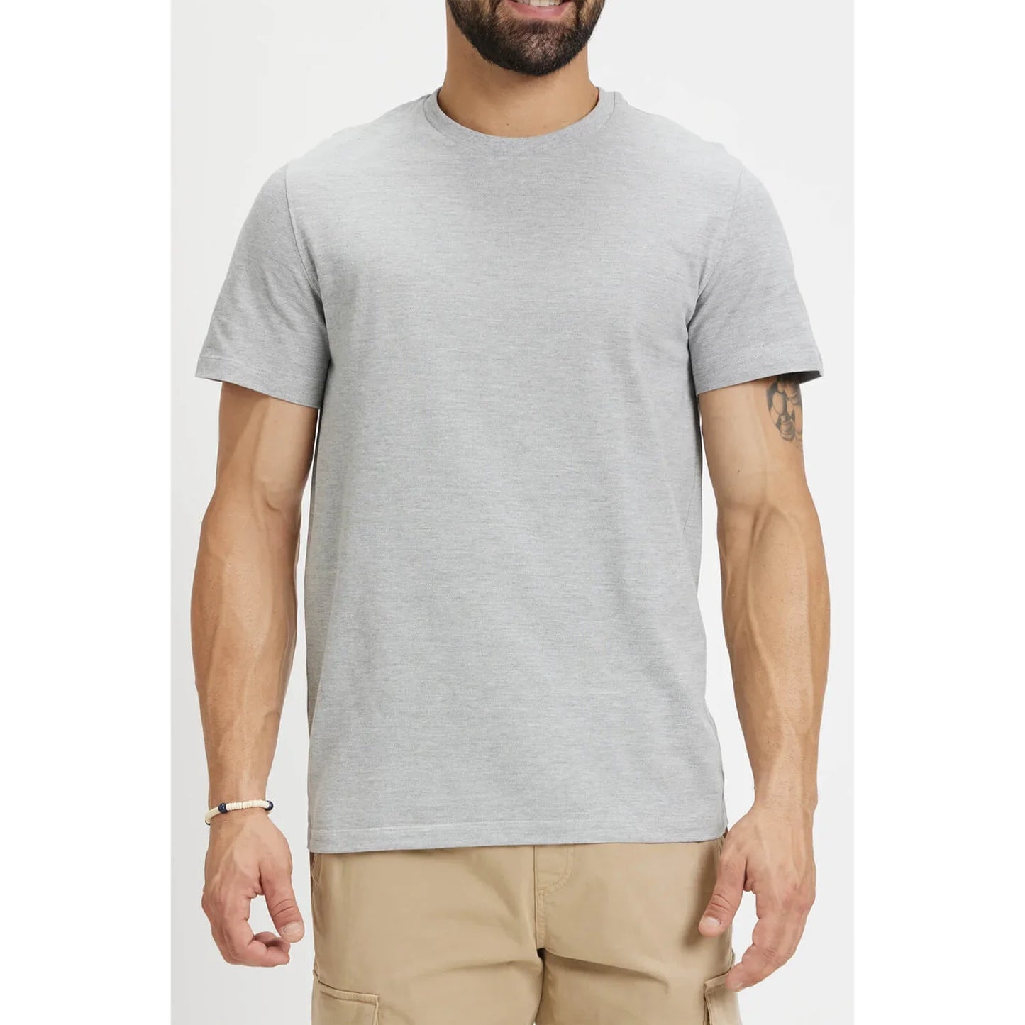 Grey Solid Cotton T-Shirt