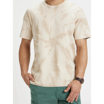 Beige Tie Dye Cotton T-shirt