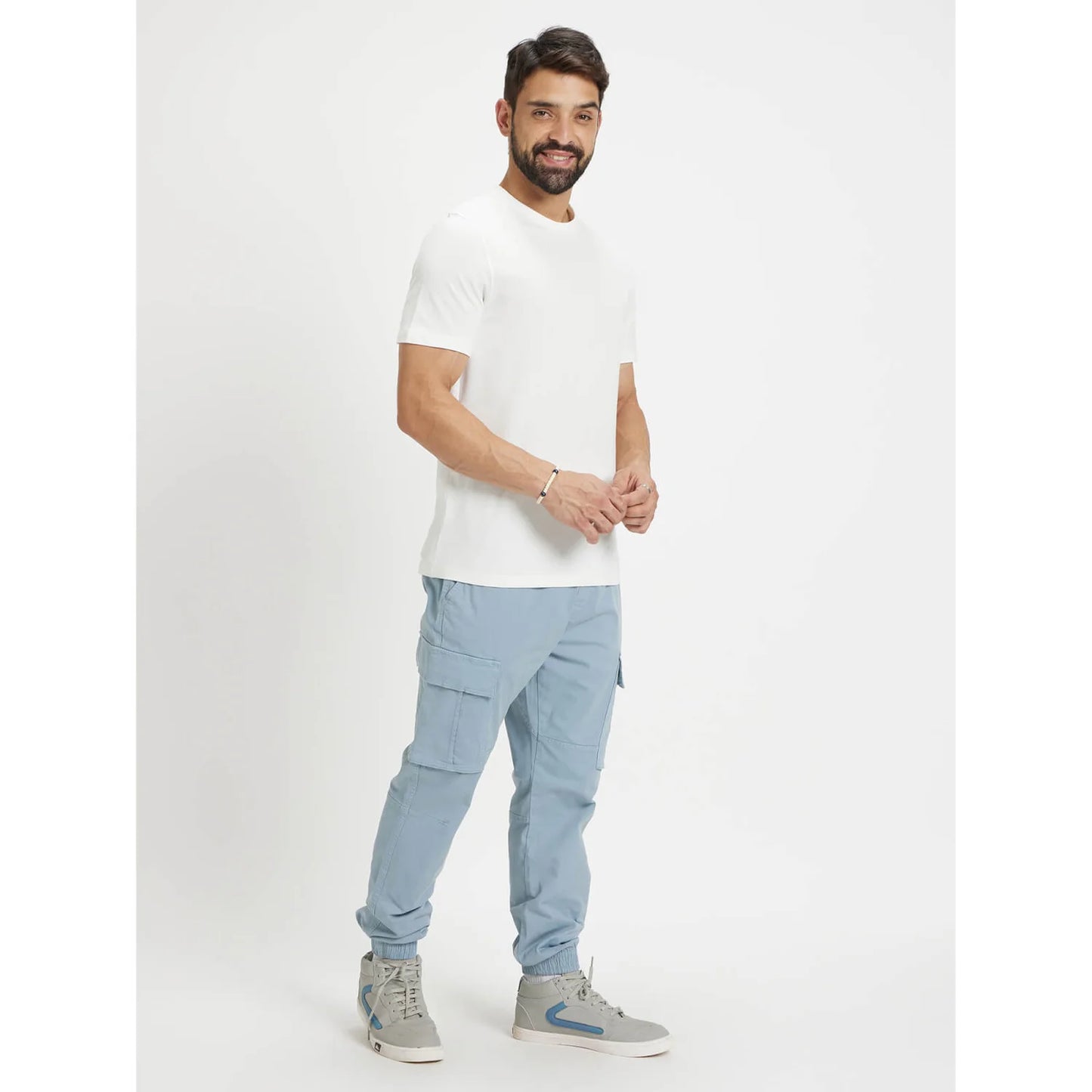 White Solid Cotton T-shirt