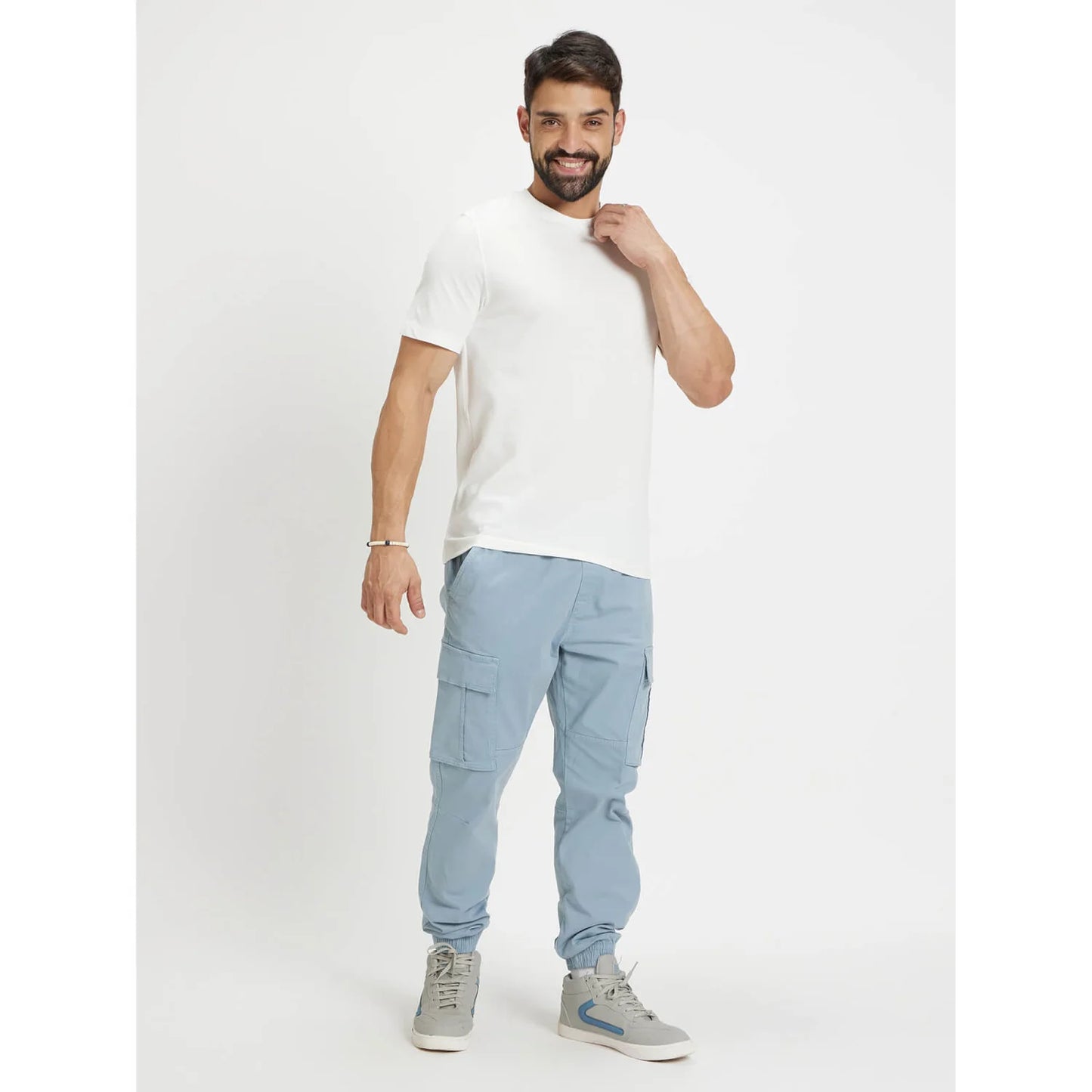 White Solid Cotton T-shirt