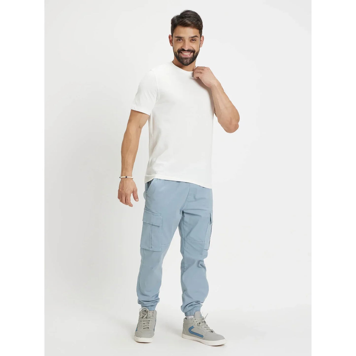 White Solid Cotton T-Shirt