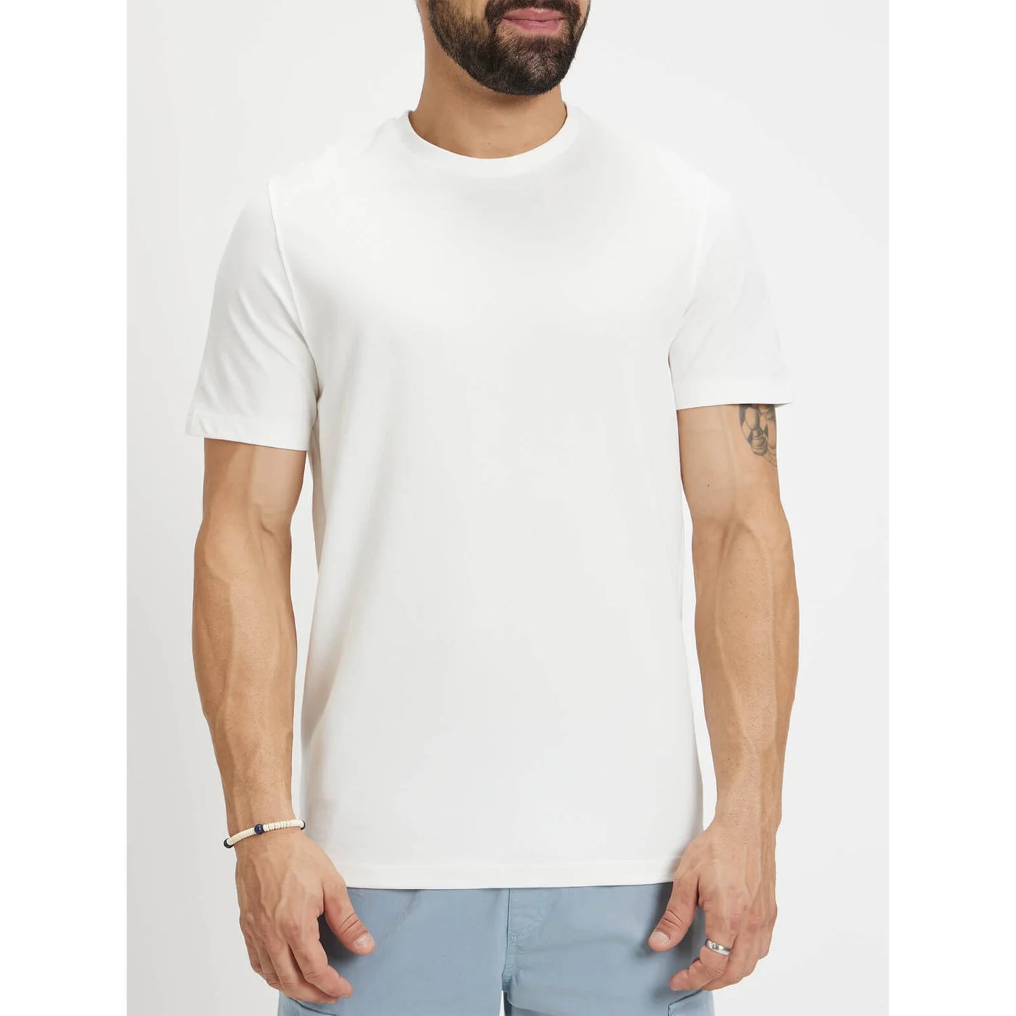 White Solid Cotton T-shirt