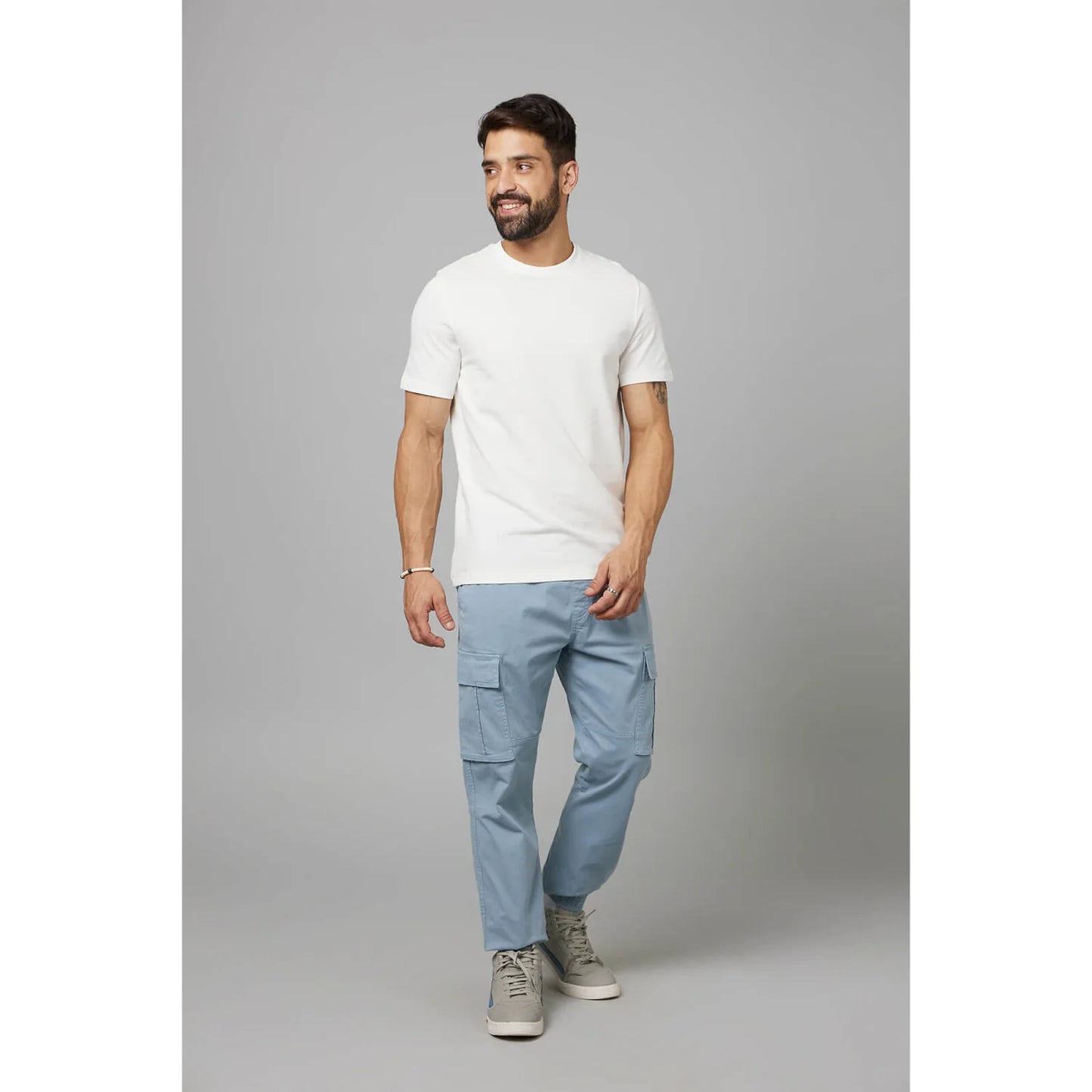 White Solid Cotton T-shirt