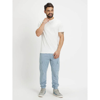 White Solid Cotton T-shirt