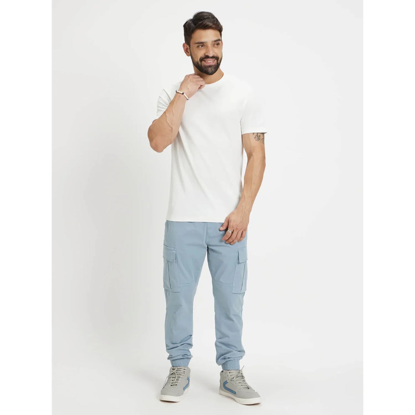 White Solid Cotton T-Shirt