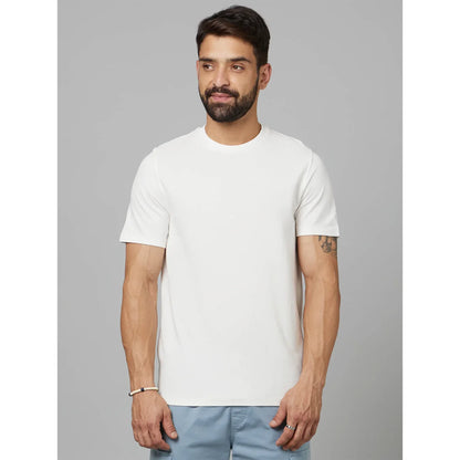 White Solid Cotton T-Shirt